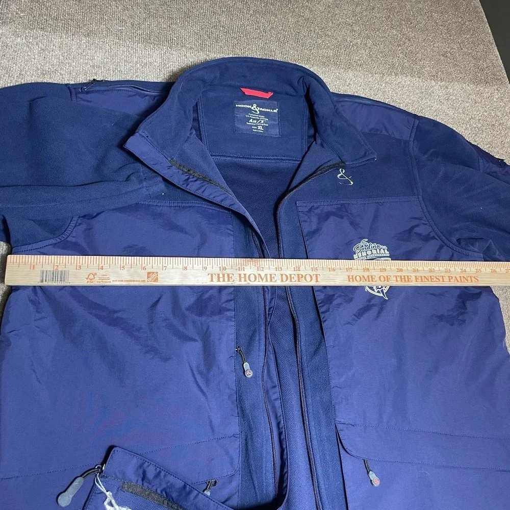 HOOK & TACKLE Air/X Tech Fish Gear Men's XL Blue Jacket Huge‎ Pockets Front